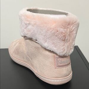 Skechers Pink Ankle Boots with Faux Fur
